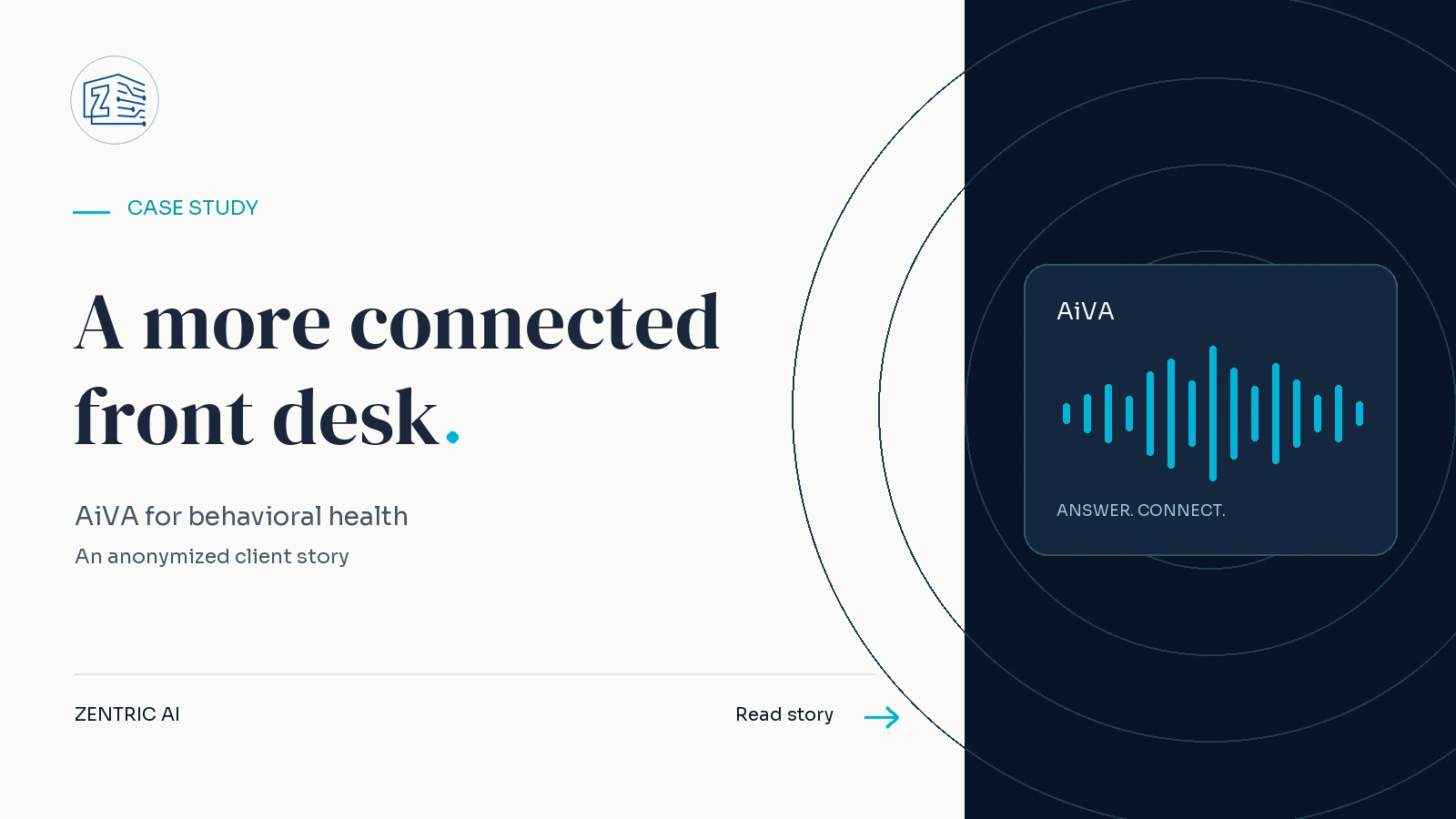A more connected front desk. AiVA for behavioral health.
